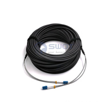 Wanbao Supply high performance IP68 FTTA CPRI outdoor armoured duplex LC UPC patch cord 5.0mm 2 core fiber optic cable